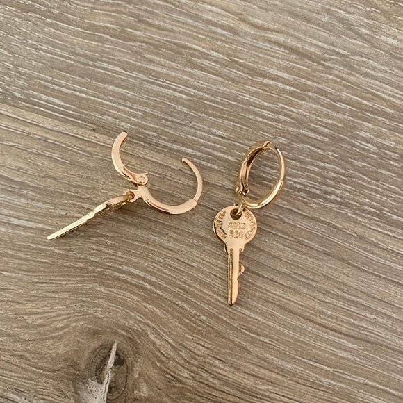 ♥️BRAND NEW GOLDEN KEY EARRINGS♥️ - Picture 1 of 2